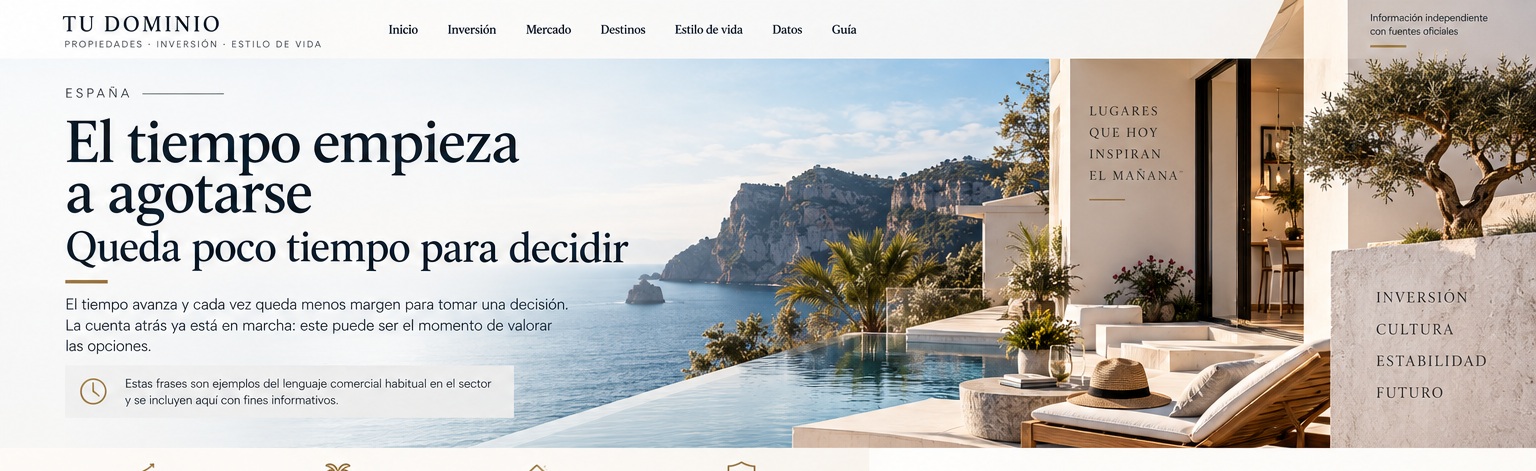 Ilustración conceptual de activos inmobiliarios premium en España